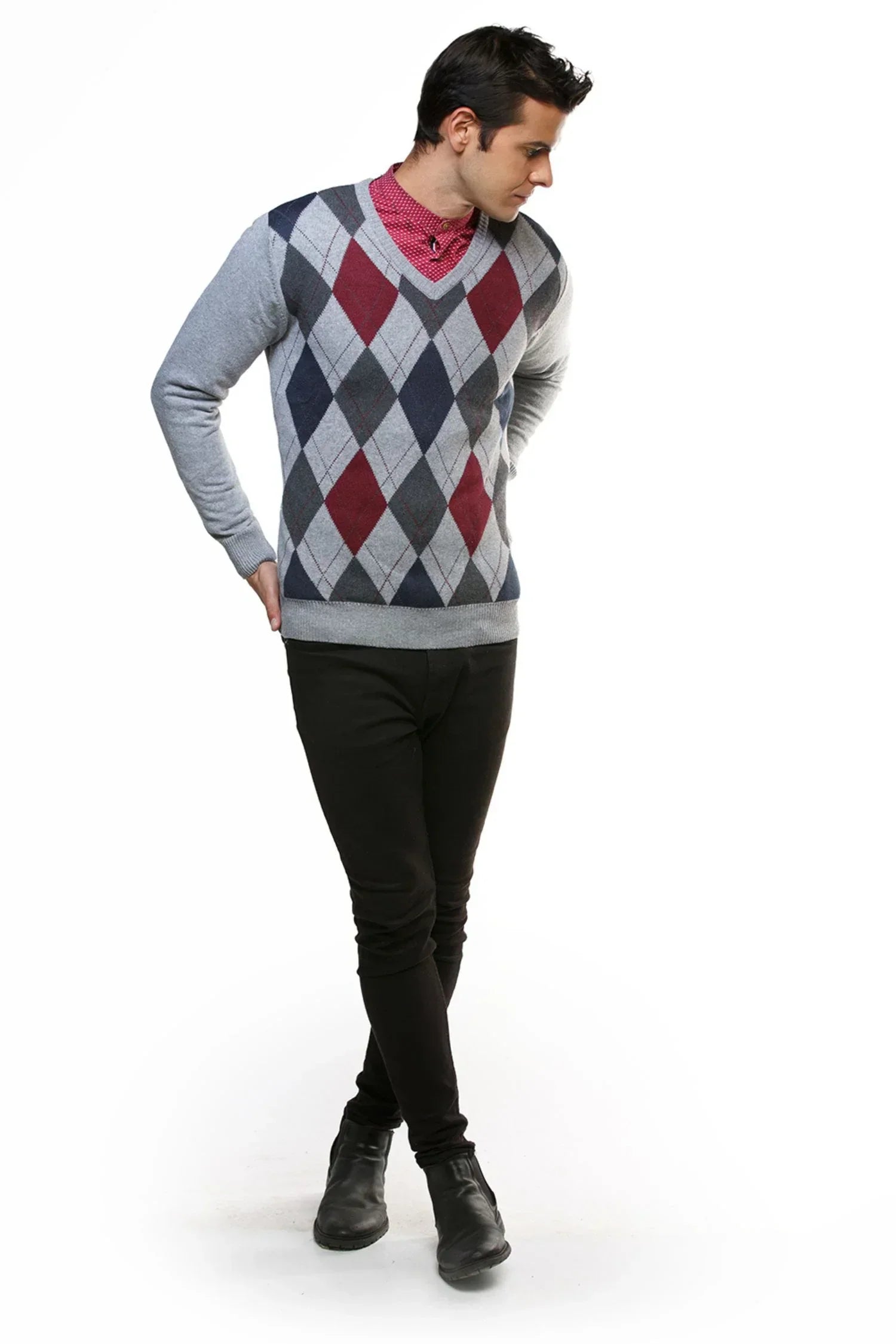 Suéter San Agustín en algodón regenerado rombos – Hombre